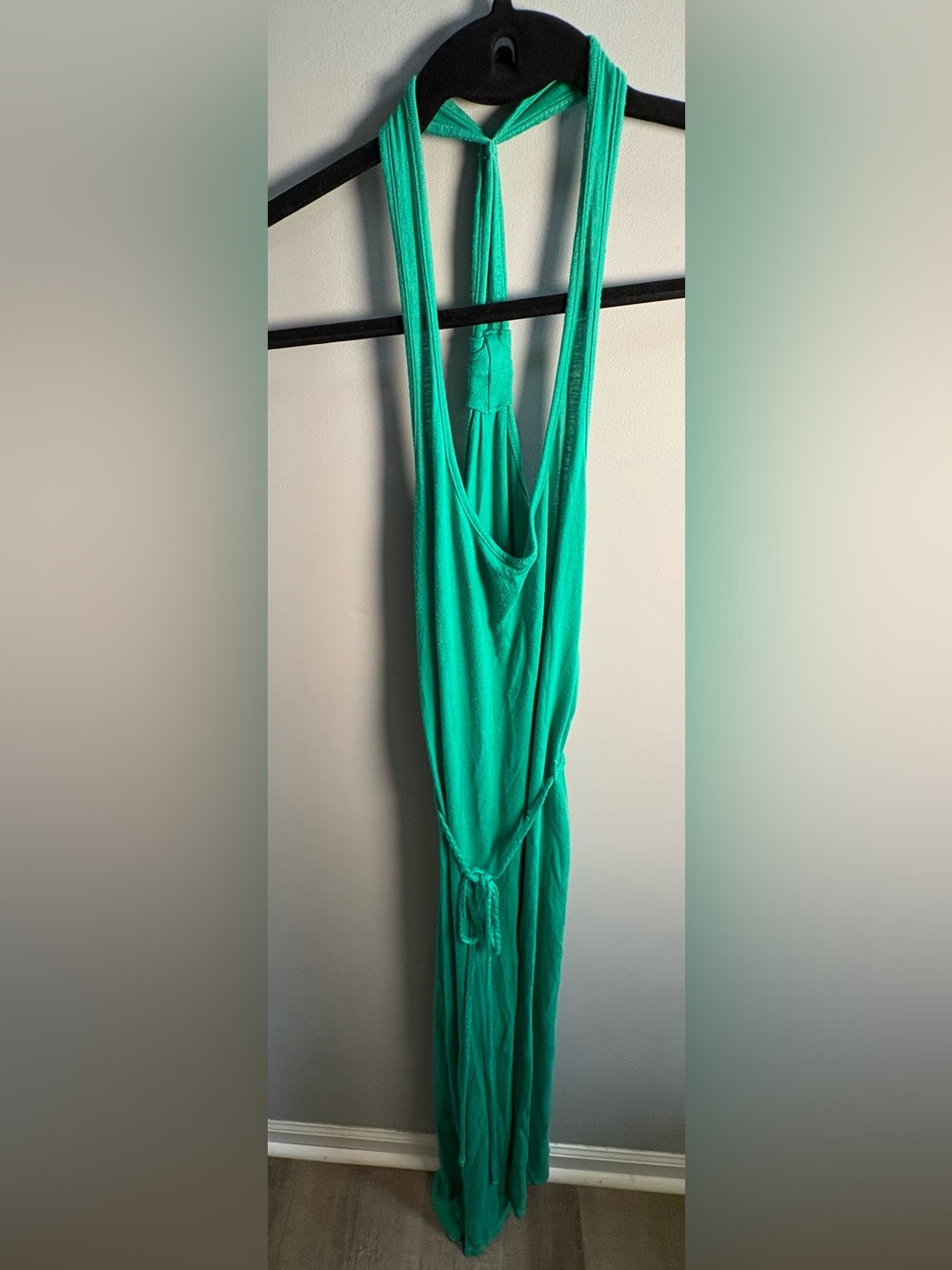 Old Navy Teal Green Halter Tie-Back Tank Dress